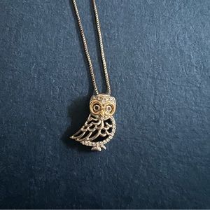 Sterling silver owl necklace